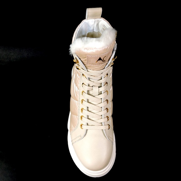 ALBERTO CICCIOLI 🇮🇹 WOMEN'S OFF WHITE LEATHER WINTER FASHION ANKLE BOOTS - Picture 6 of 9